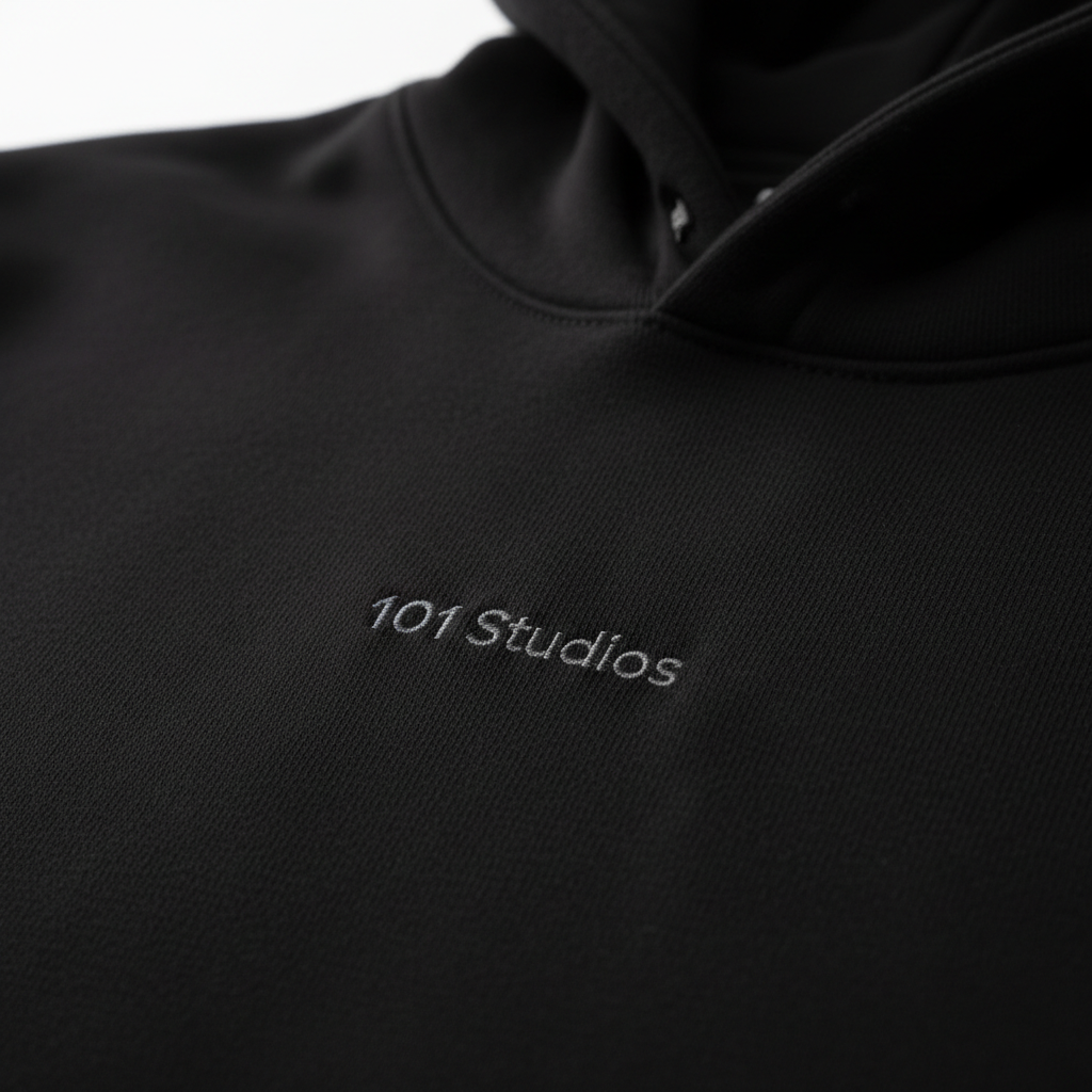 101 Studios Premium Hoodie - Logo Detail