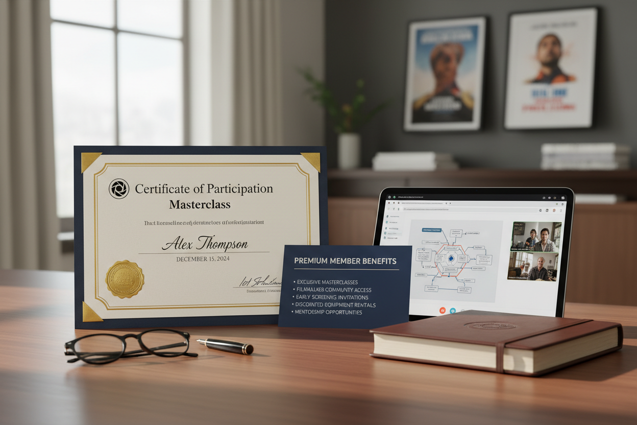 101 Studios Masterclass - Certificate and Member Benefits