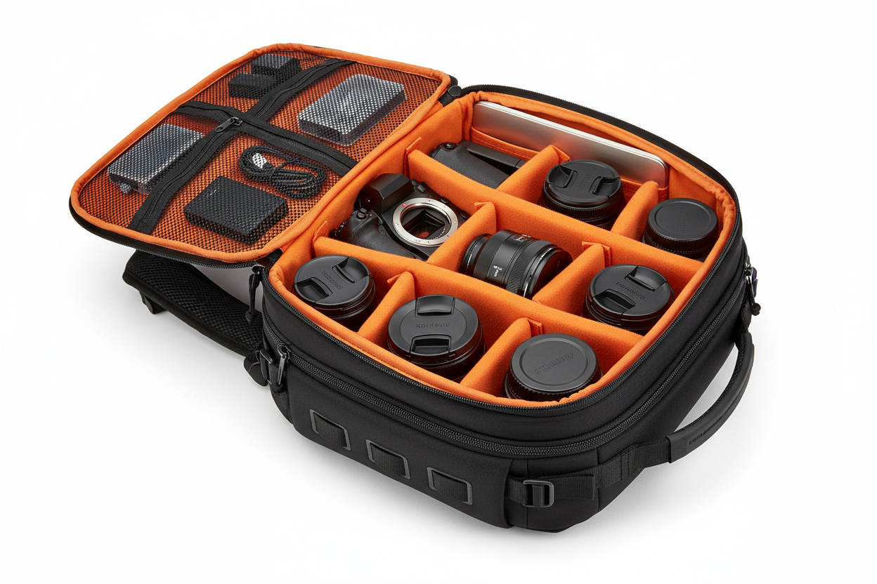 Filmmaker's Camera Bag - Customizable Interior Compartments